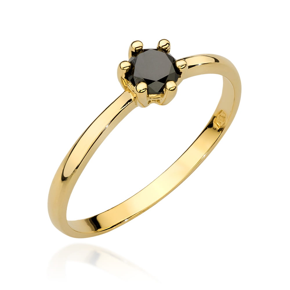 Gold Ring With Black Diamond
