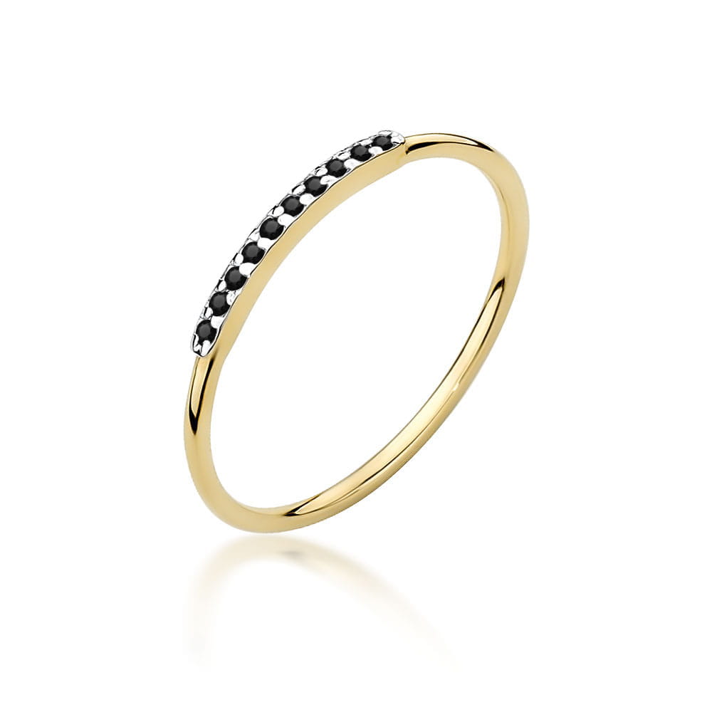 Gold Ring With Black Diamonds