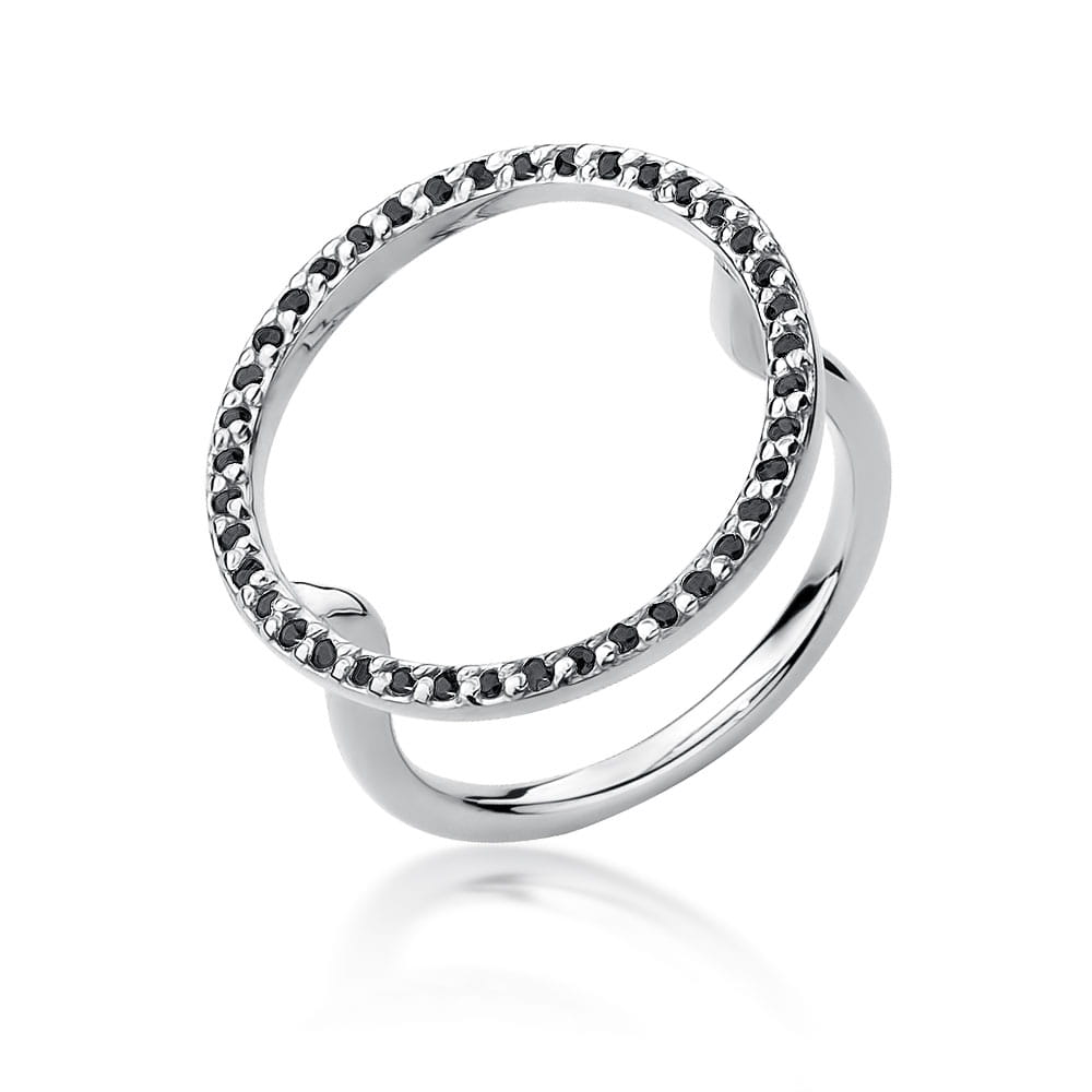 Gold Ring With Black Diamonds