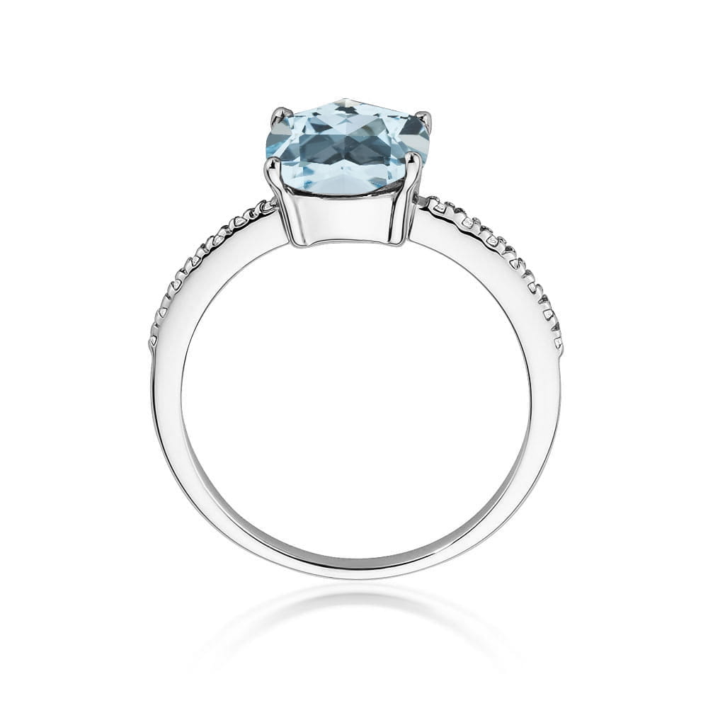 Gold Ring With Topaz And Diamonds