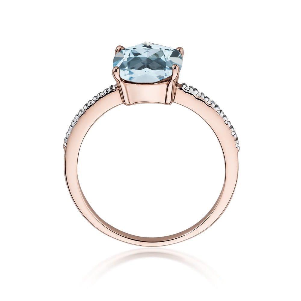 Gold Ring With Topaz And Diamonds