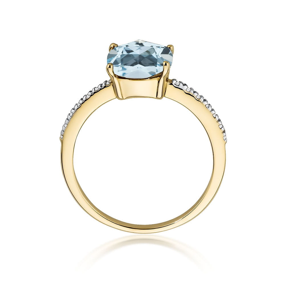 Gold Ring With Topaz And Diamonds