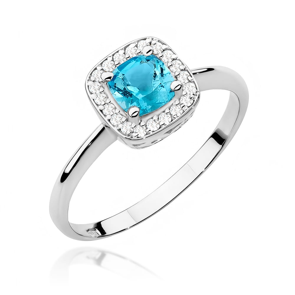 Gold Ring With Topaz And Diamonds