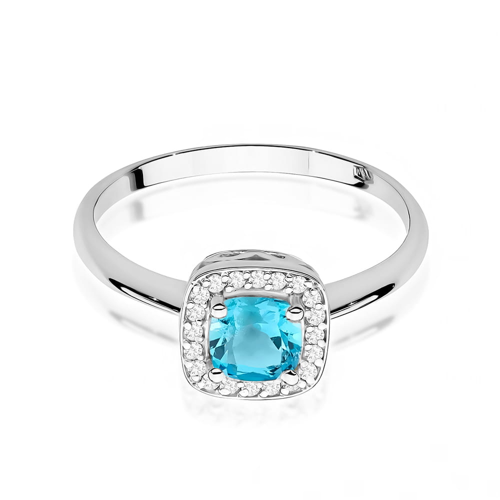 Gold Ring With Topaz And Diamonds