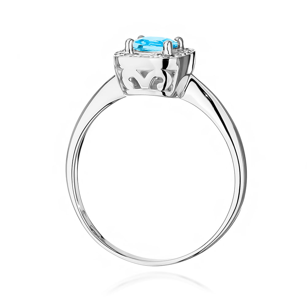 Gold Ring With Topaz And Diamonds