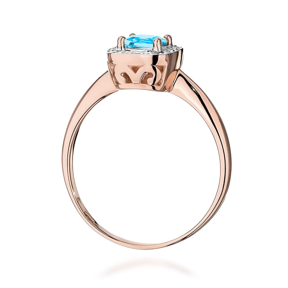 Gold Ring With Topaz And Diamonds