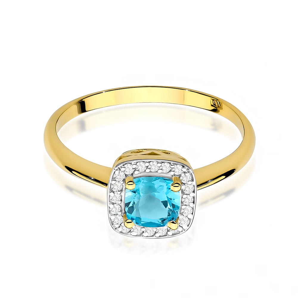 Gold Ring With Topaz And Diamonds