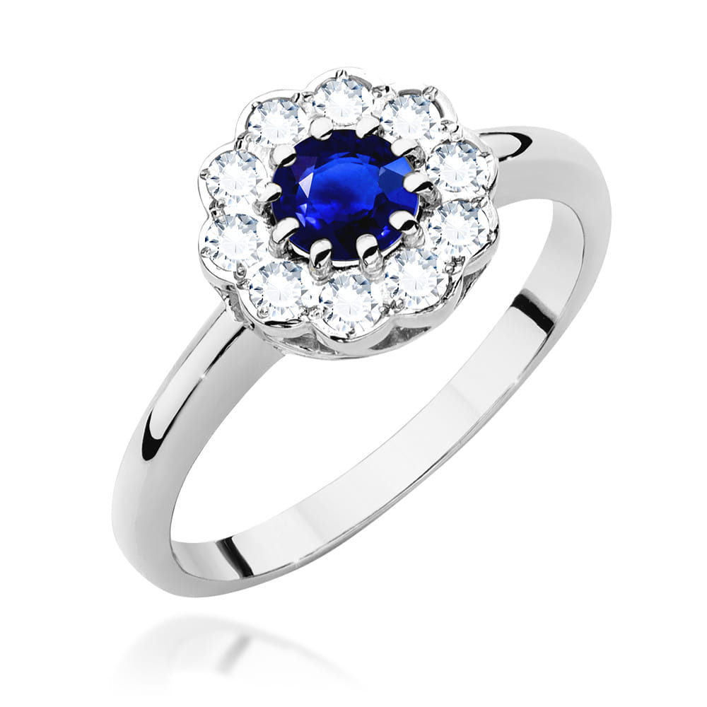 Gold Ring With Sapphire And Diamonds