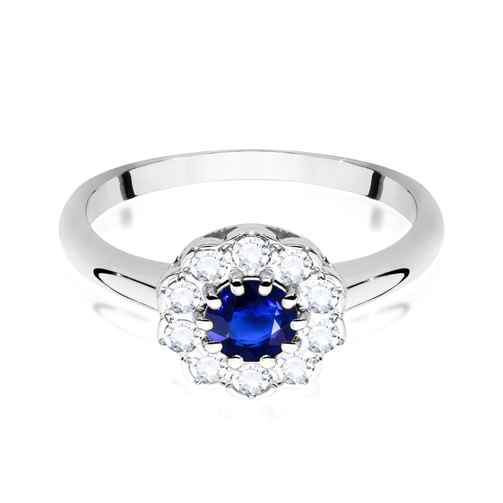 Gold Ring With Sapphire And Diamonds