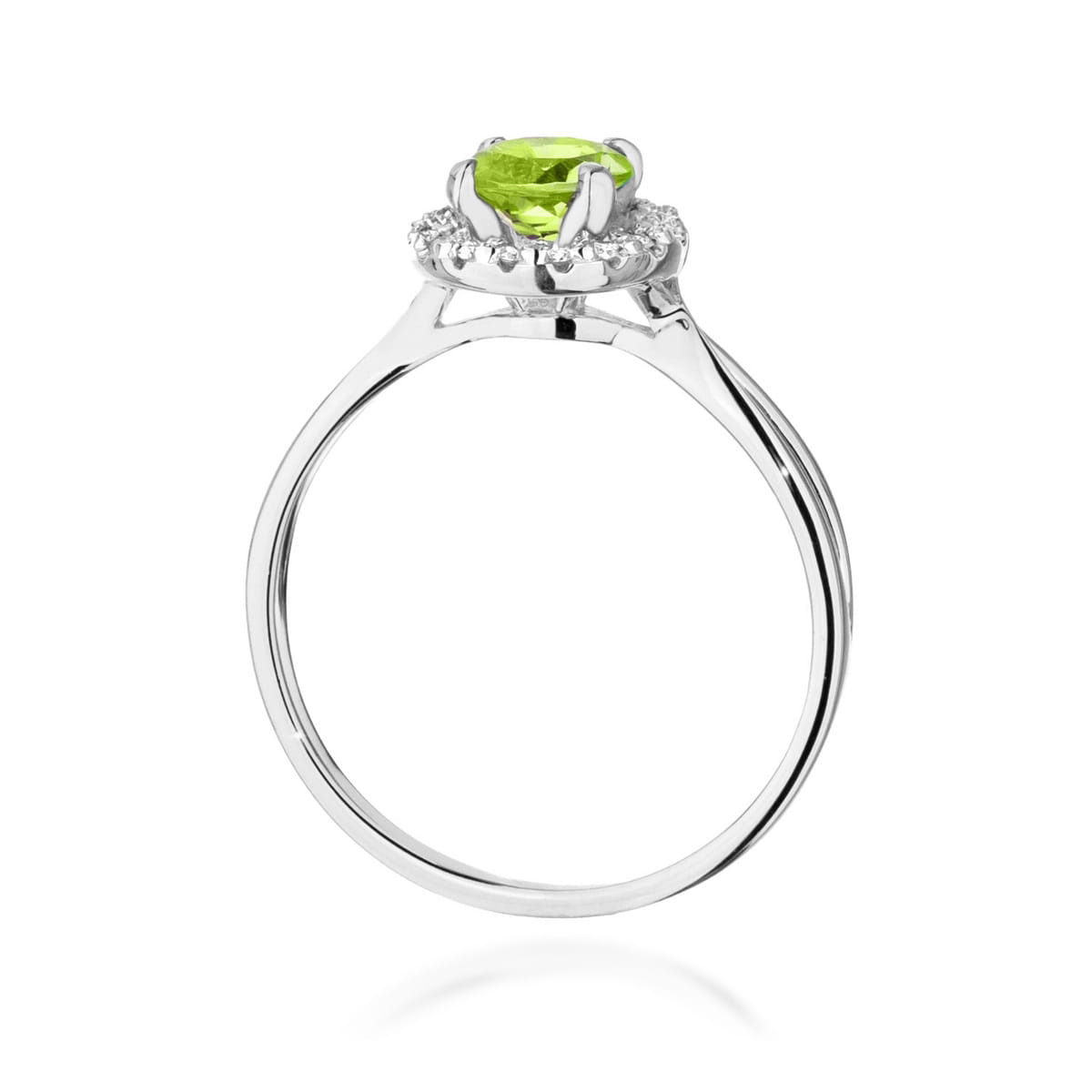 Gold Ring With Peridot And Diamonds