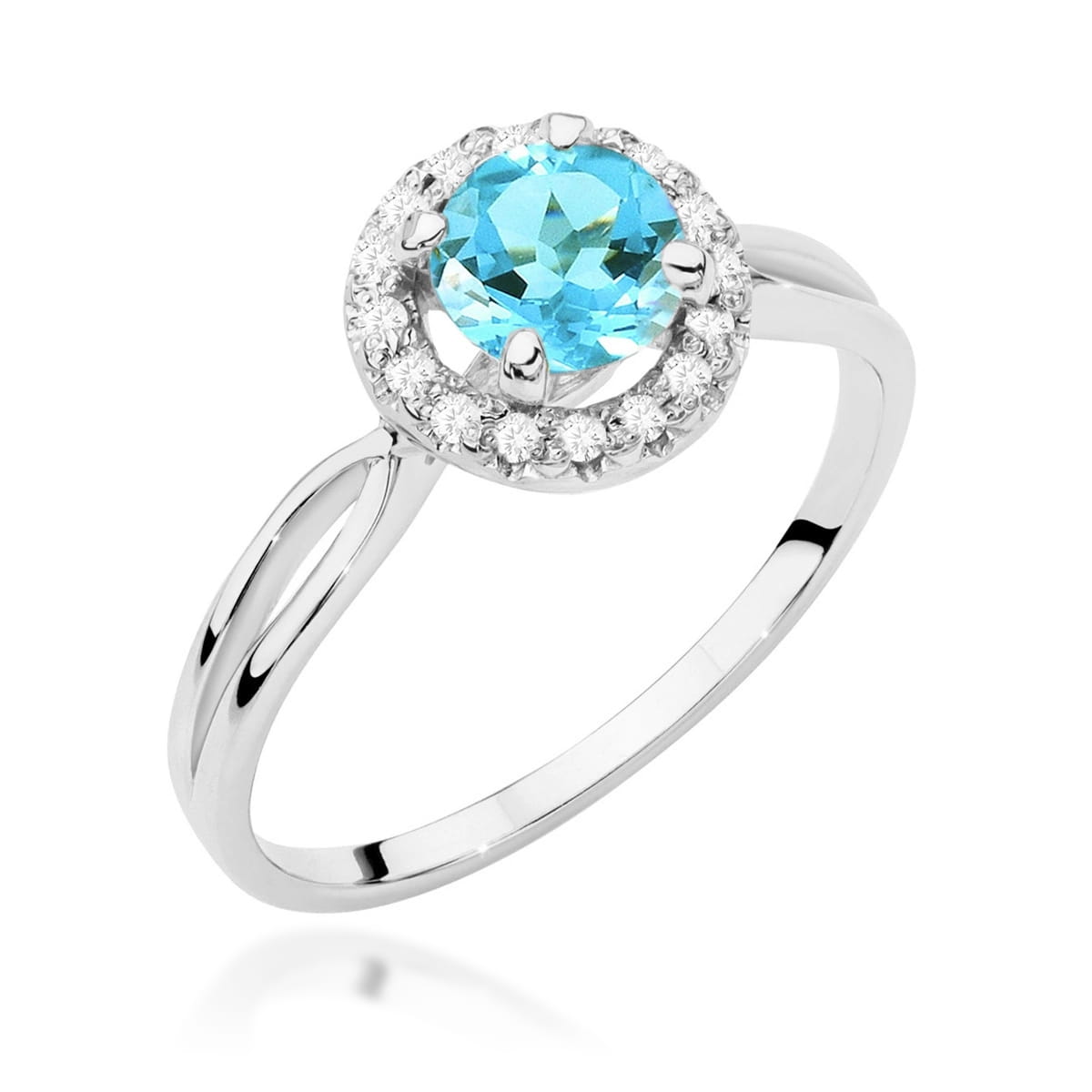 Gold Ring With Topaz And Diamonds