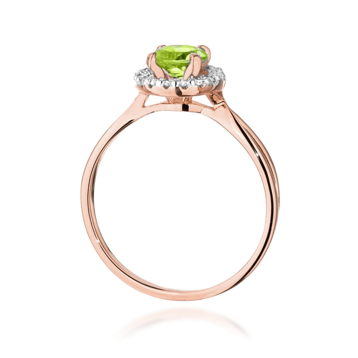 Gold Ring With Peridot And Diamonds