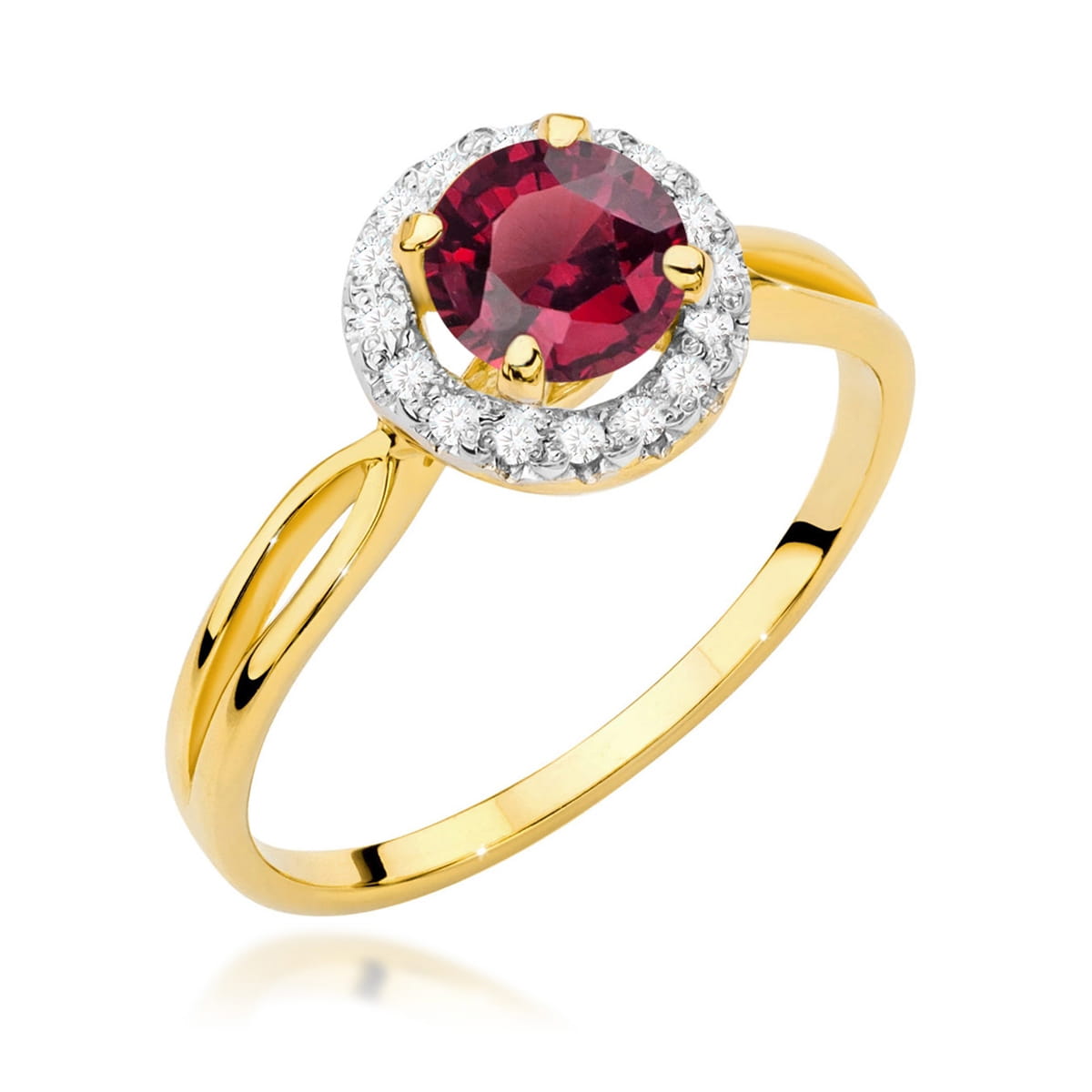 Gold Ring With Ruby And Diamonds