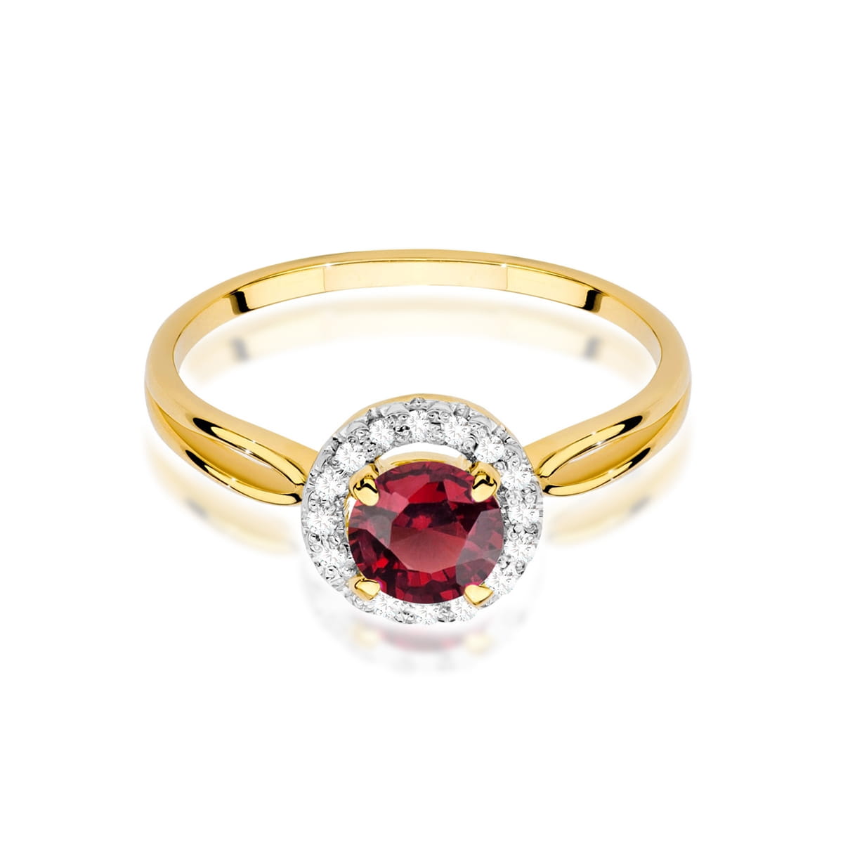 Gold Ring With Ruby And Diamonds