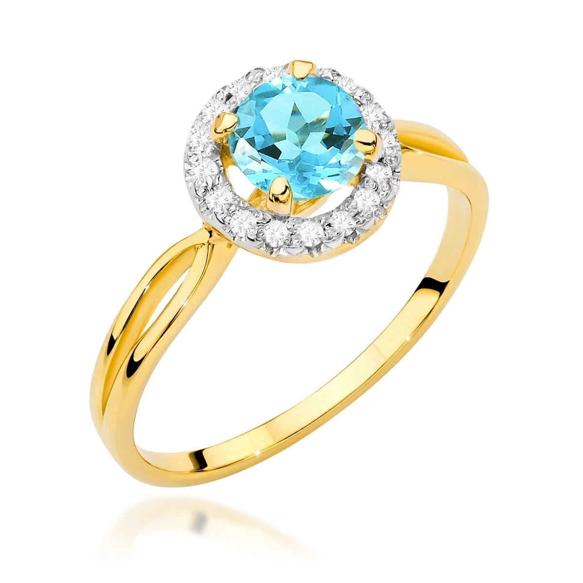 Gold Ring With Topaz And Diamonds