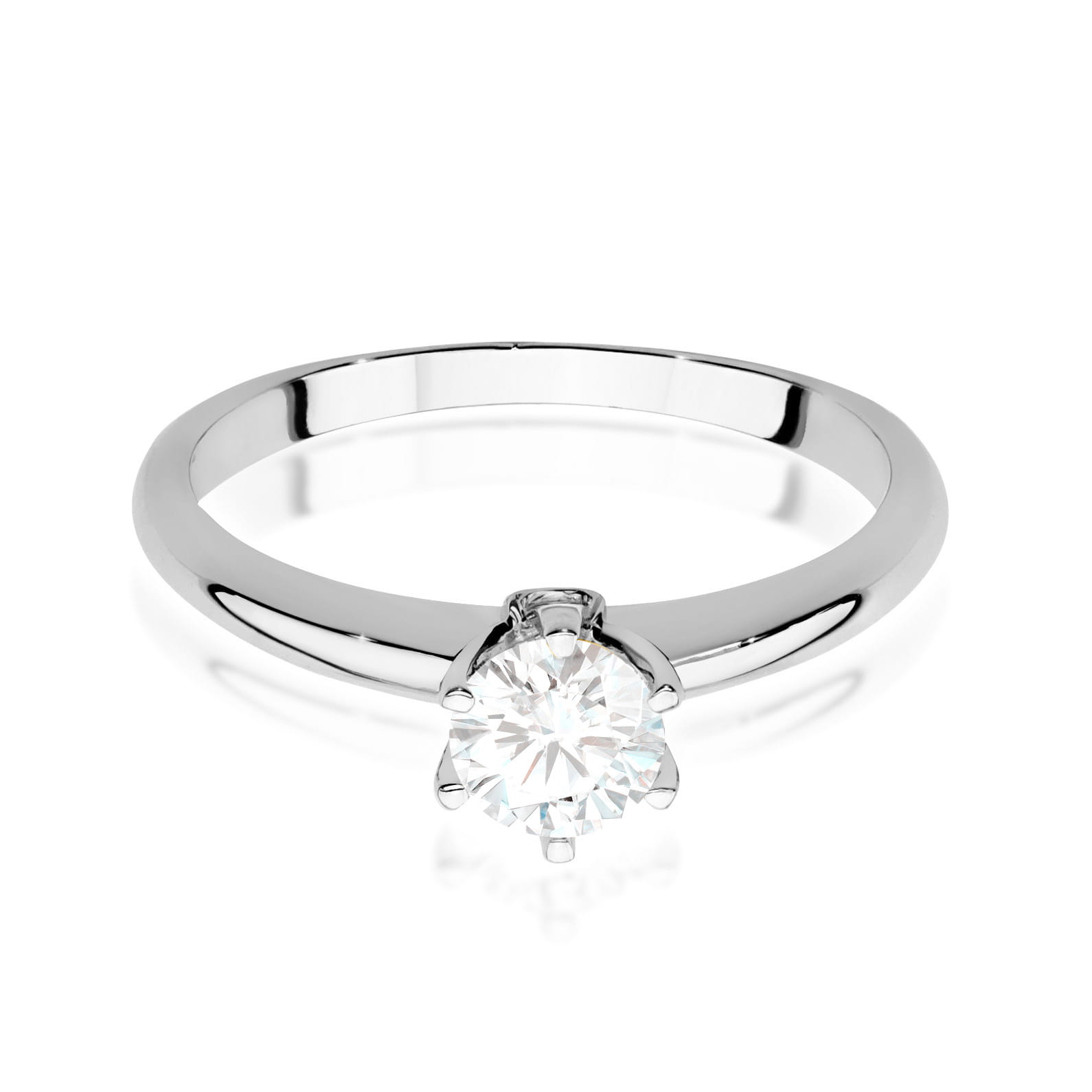 Gold Ring With White Sapphire And Diamonds