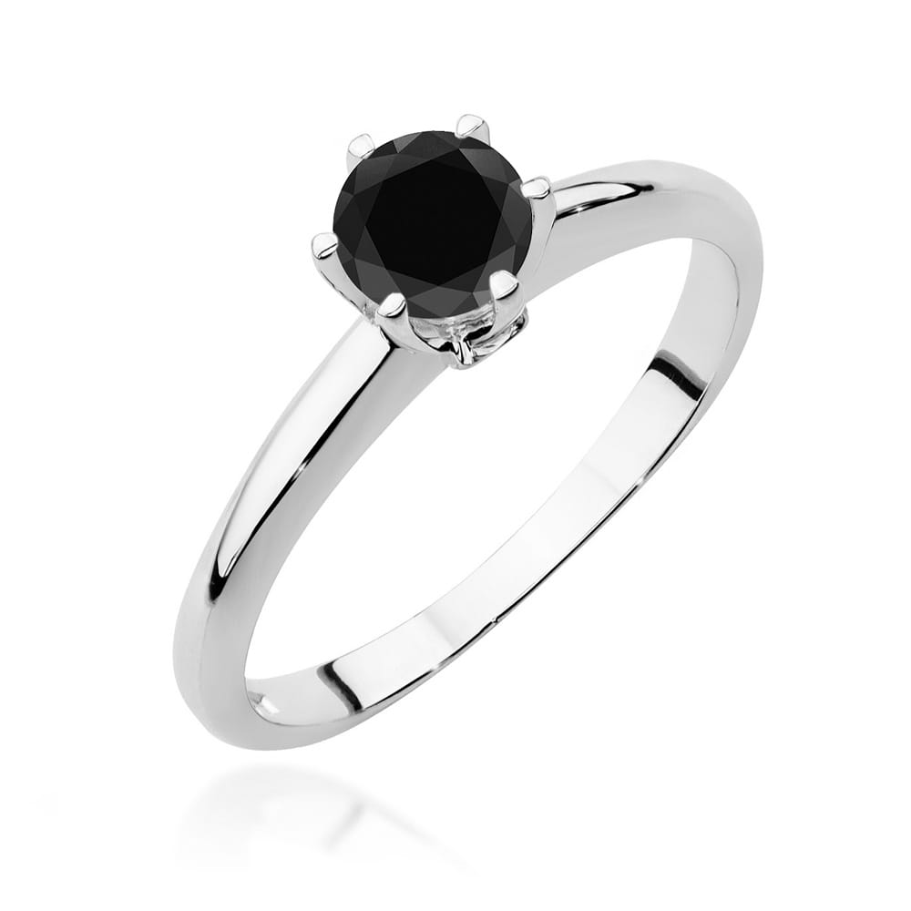 Gold Ring With Black And White Diamonds