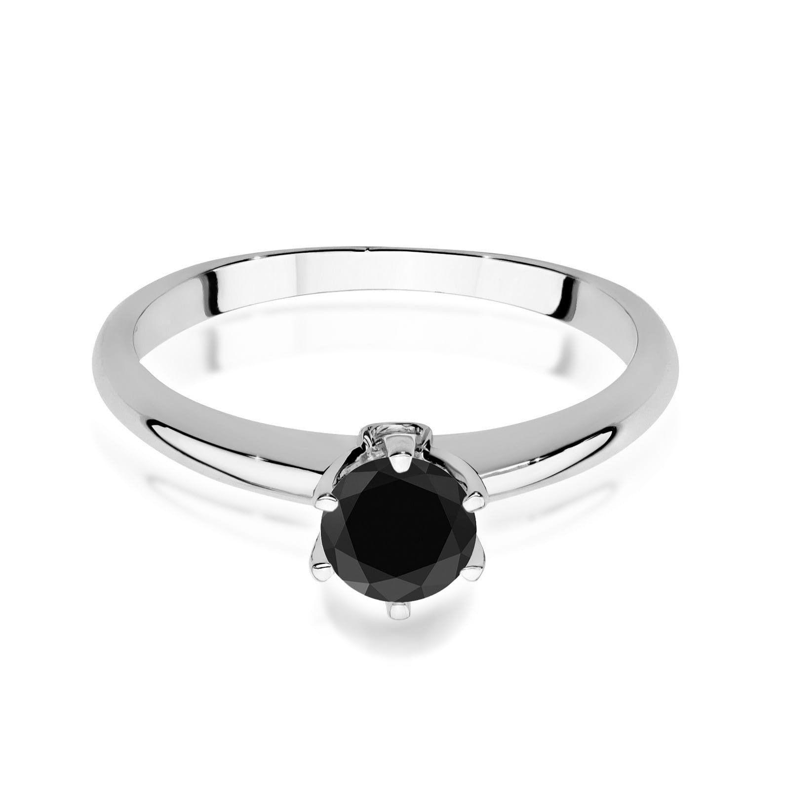Gold Ring With Black And White Diamonds