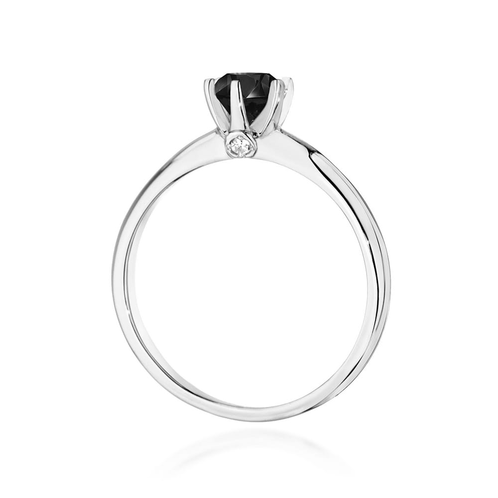 Gold Ring With Black And White Diamonds