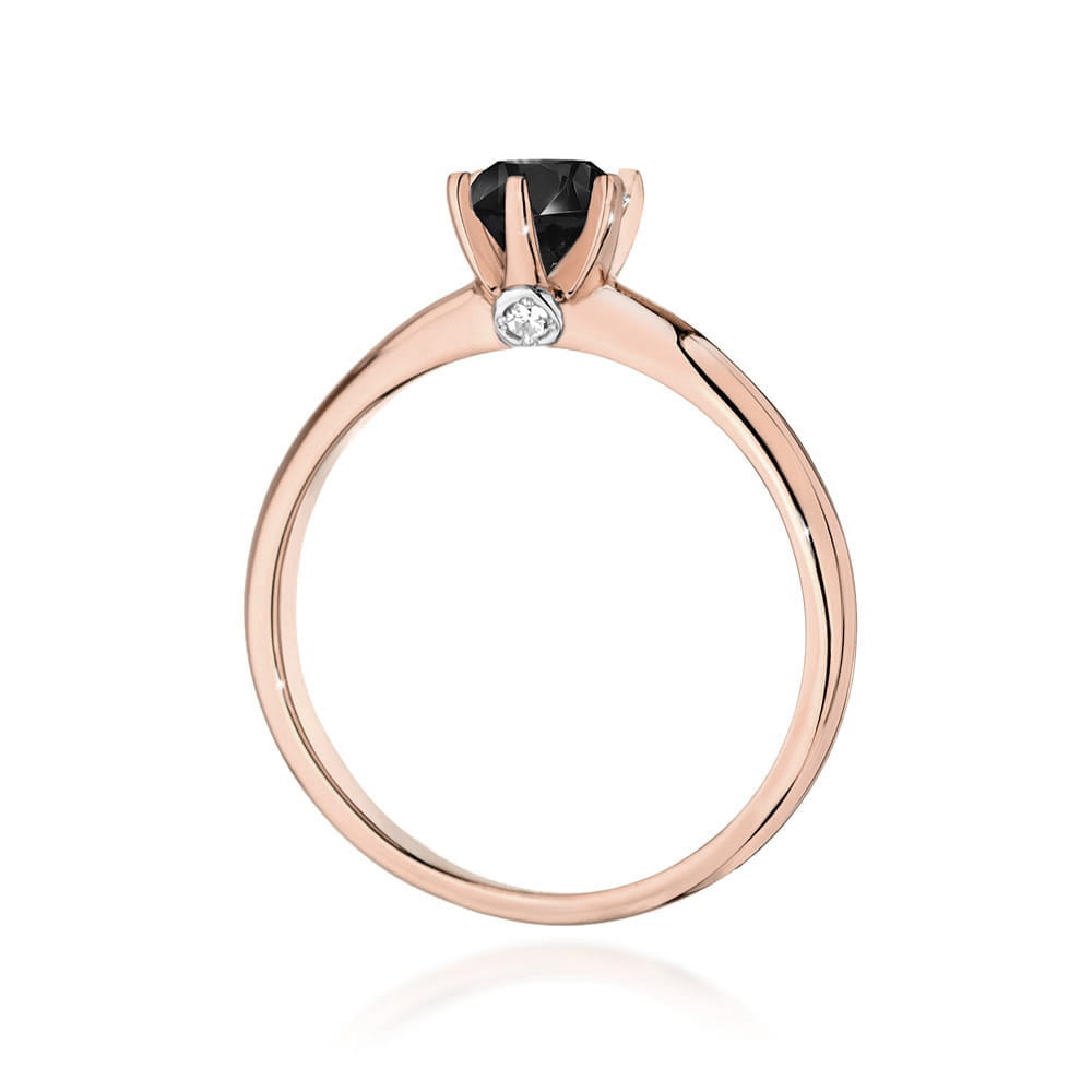 Gold Ring With Black And White Diamonds
