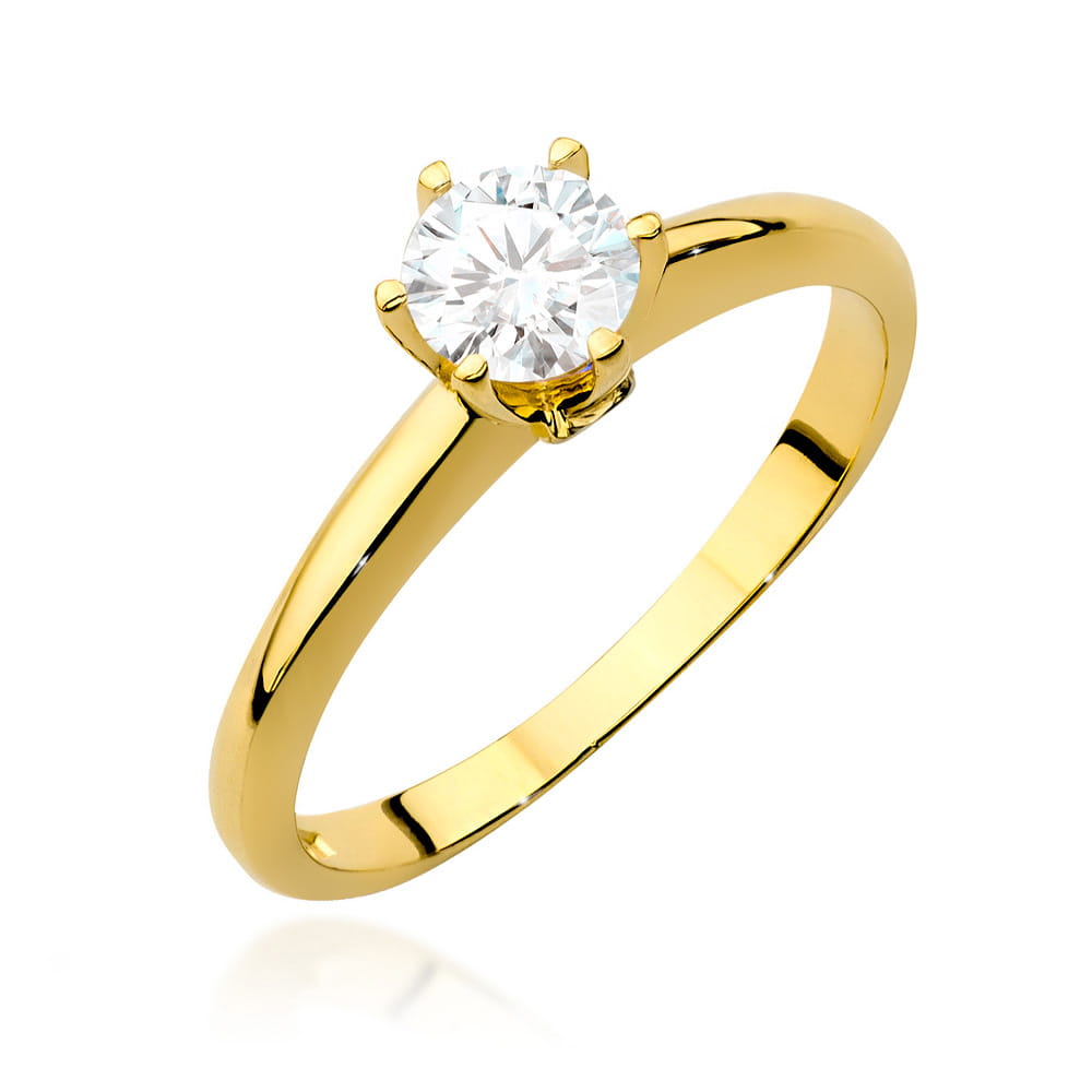 Gold Ring With White Sapphire And Diamonds