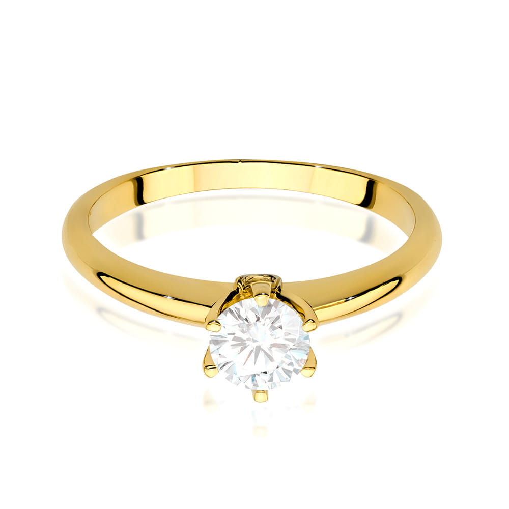 Gold Ring With White Sapphire And Diamonds