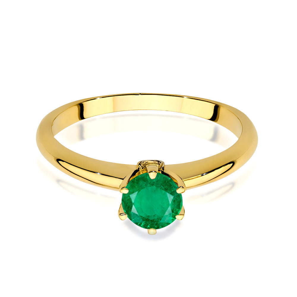Gold Ring With Emerald And Diamonds