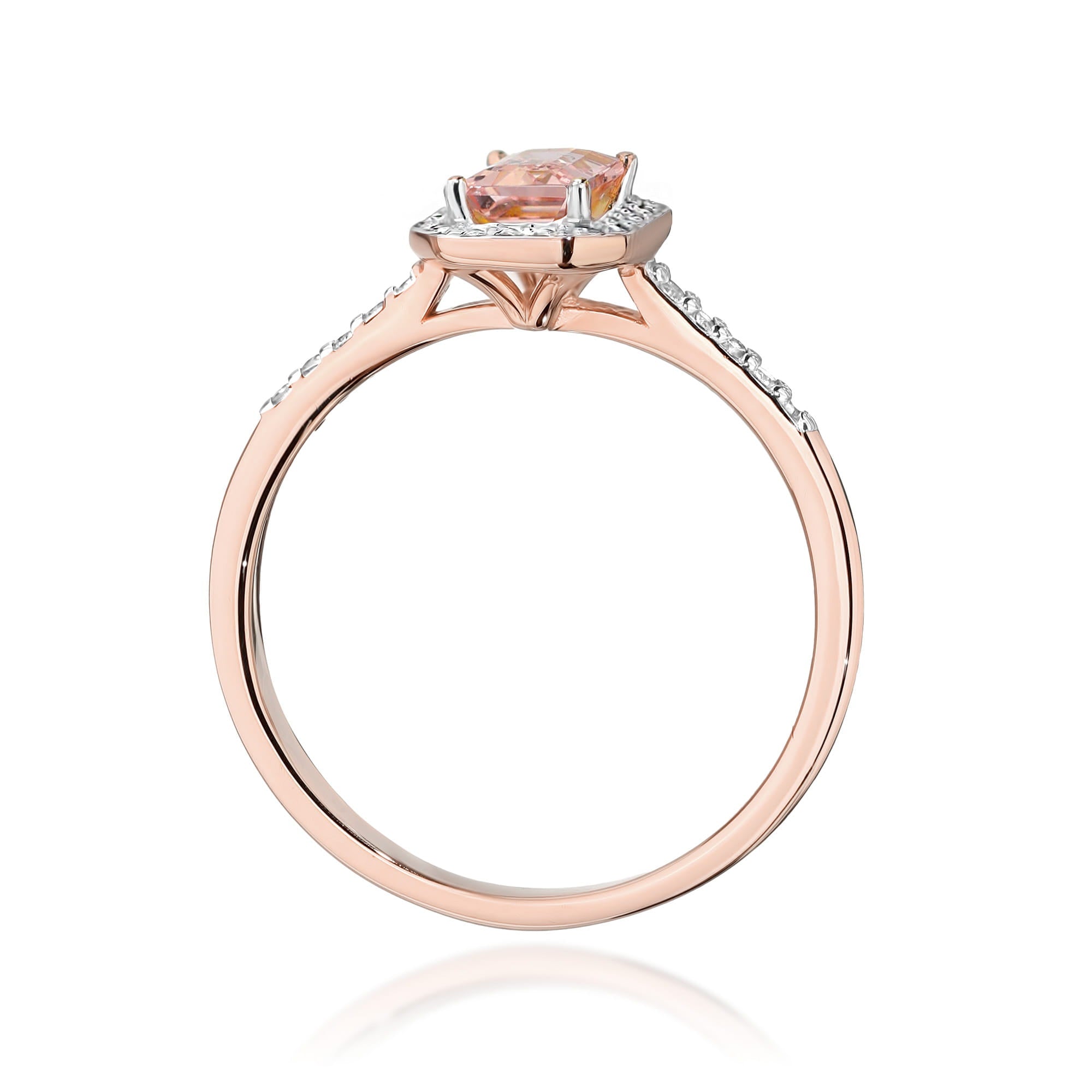 Gold Ring With Morganite And Diamonds