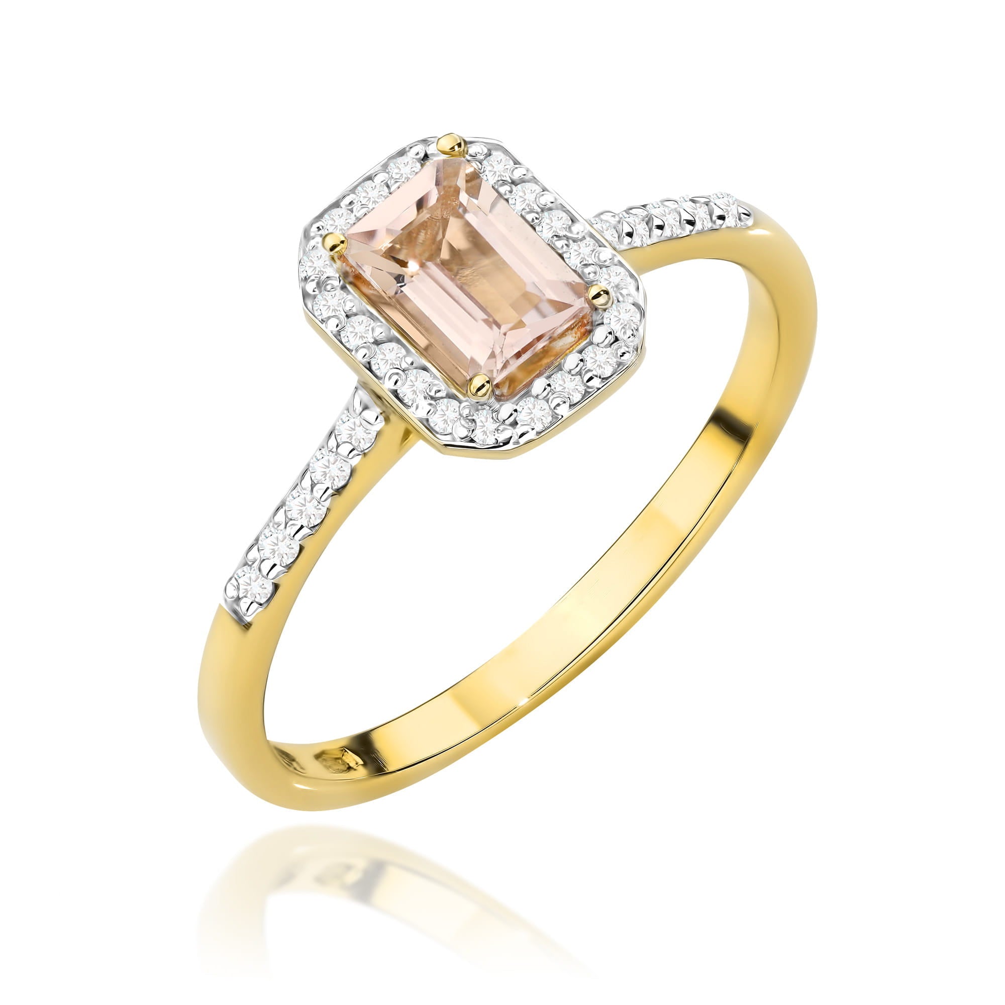 Gold Ring With Morganite And Diamonds
