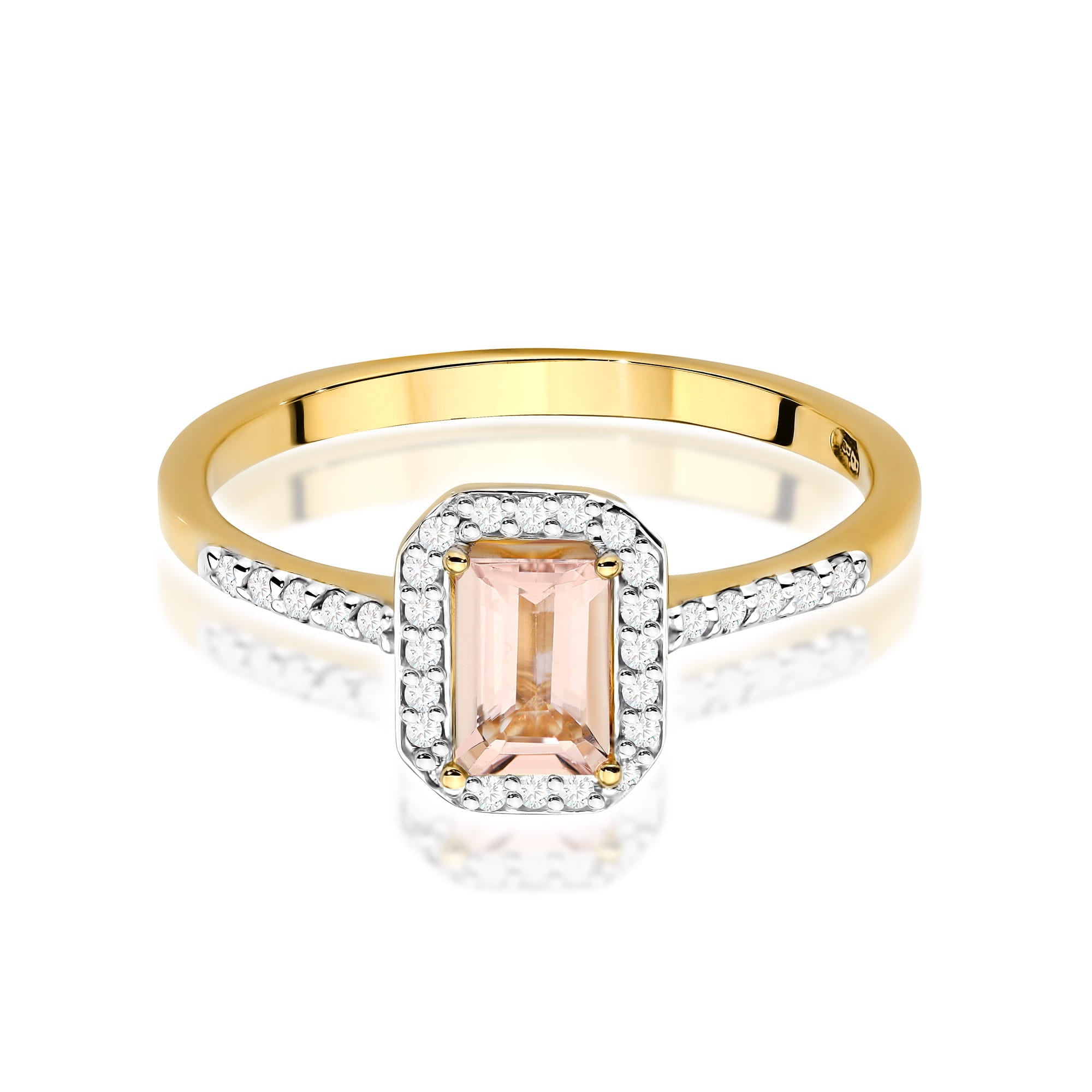 Gold Ring With Morganite And Diamonds