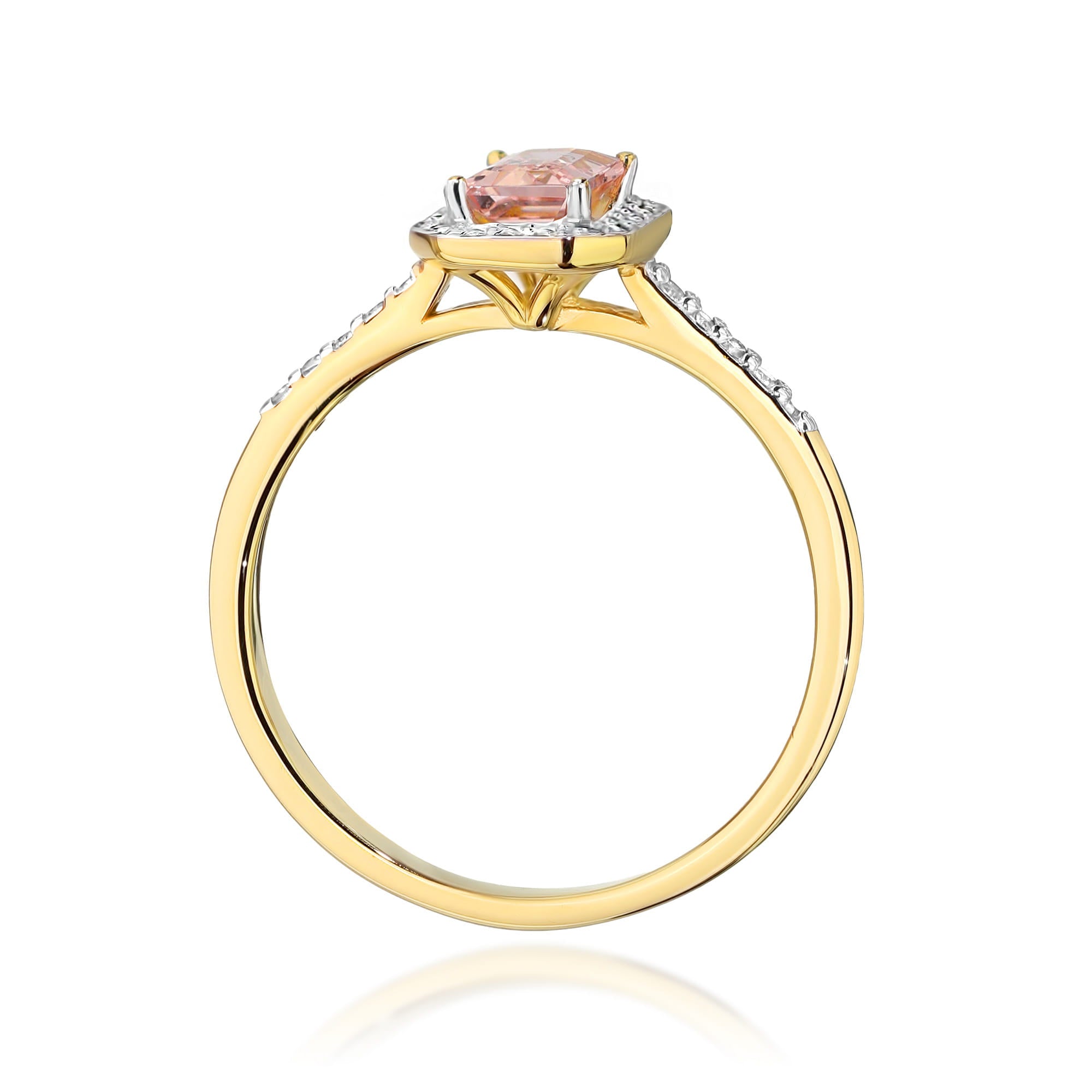Gold Ring With Morganite And Diamonds