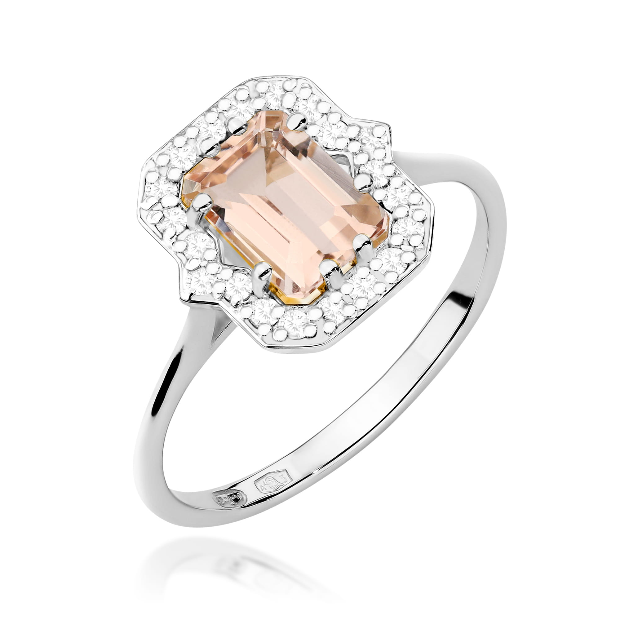 Gold Ring With Morganite And Diamonds