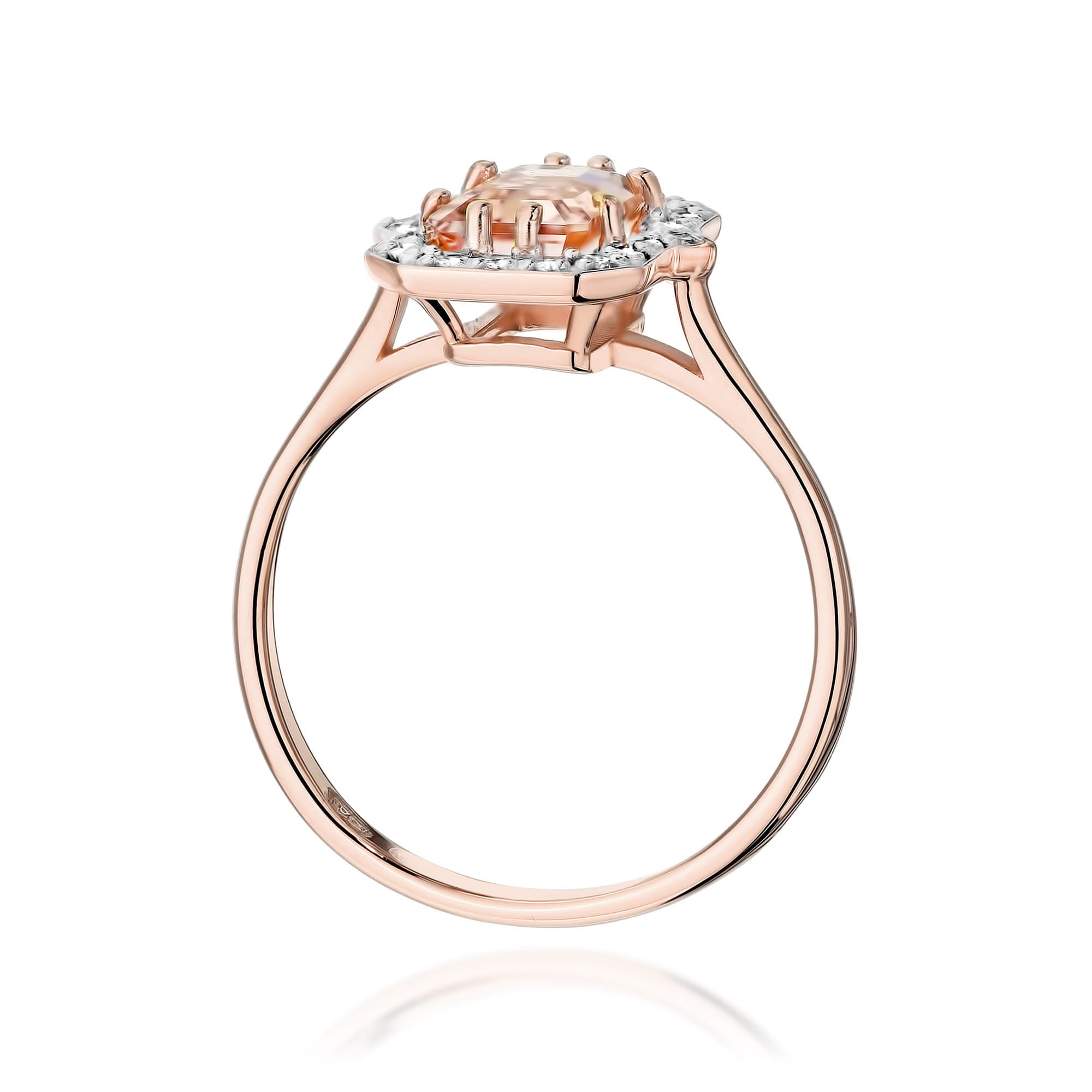 Gold Ring With Morganite And Diamonds
