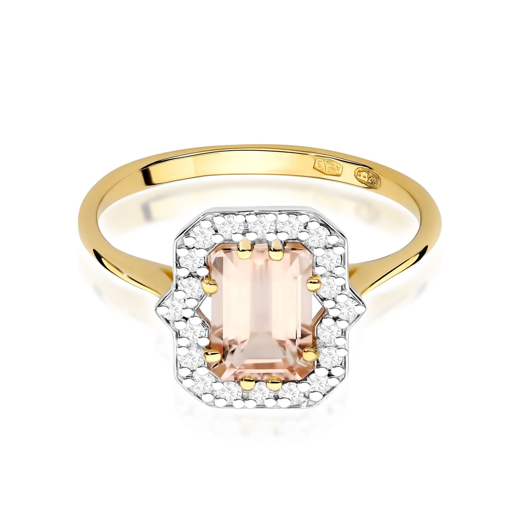 Gold Ring With Morganite And Diamonds