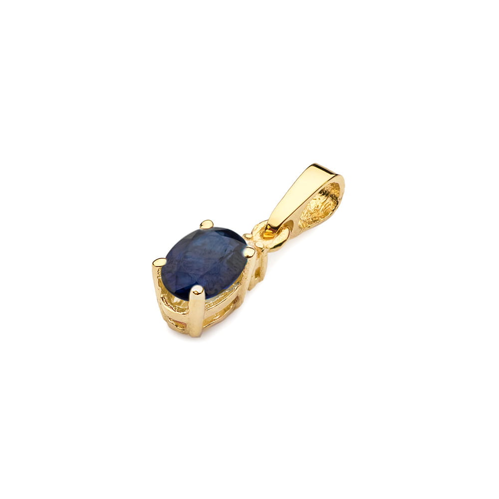 Gold Pendant With Sapphire And Diamond