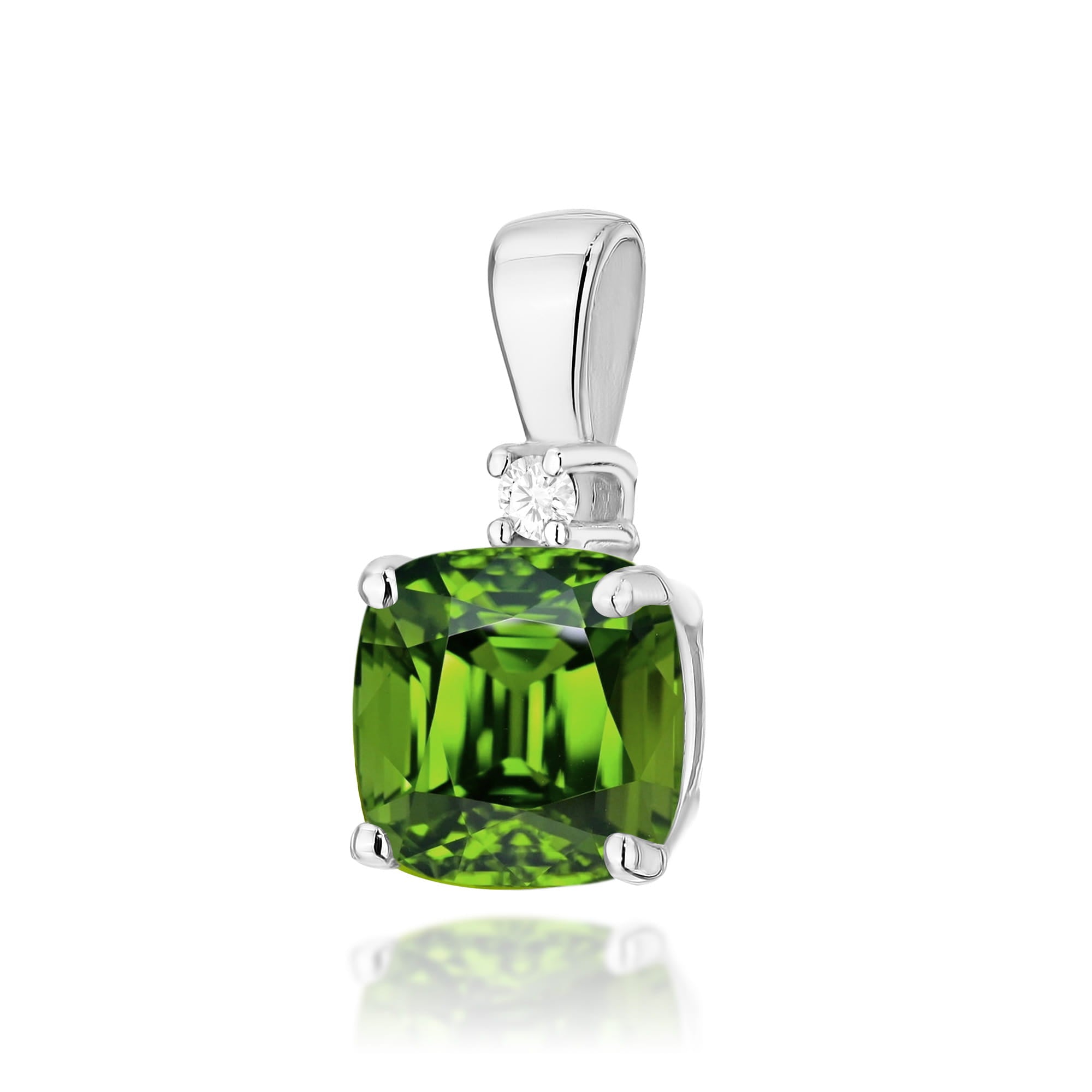 Gold Pendant With Peridot And Diamond