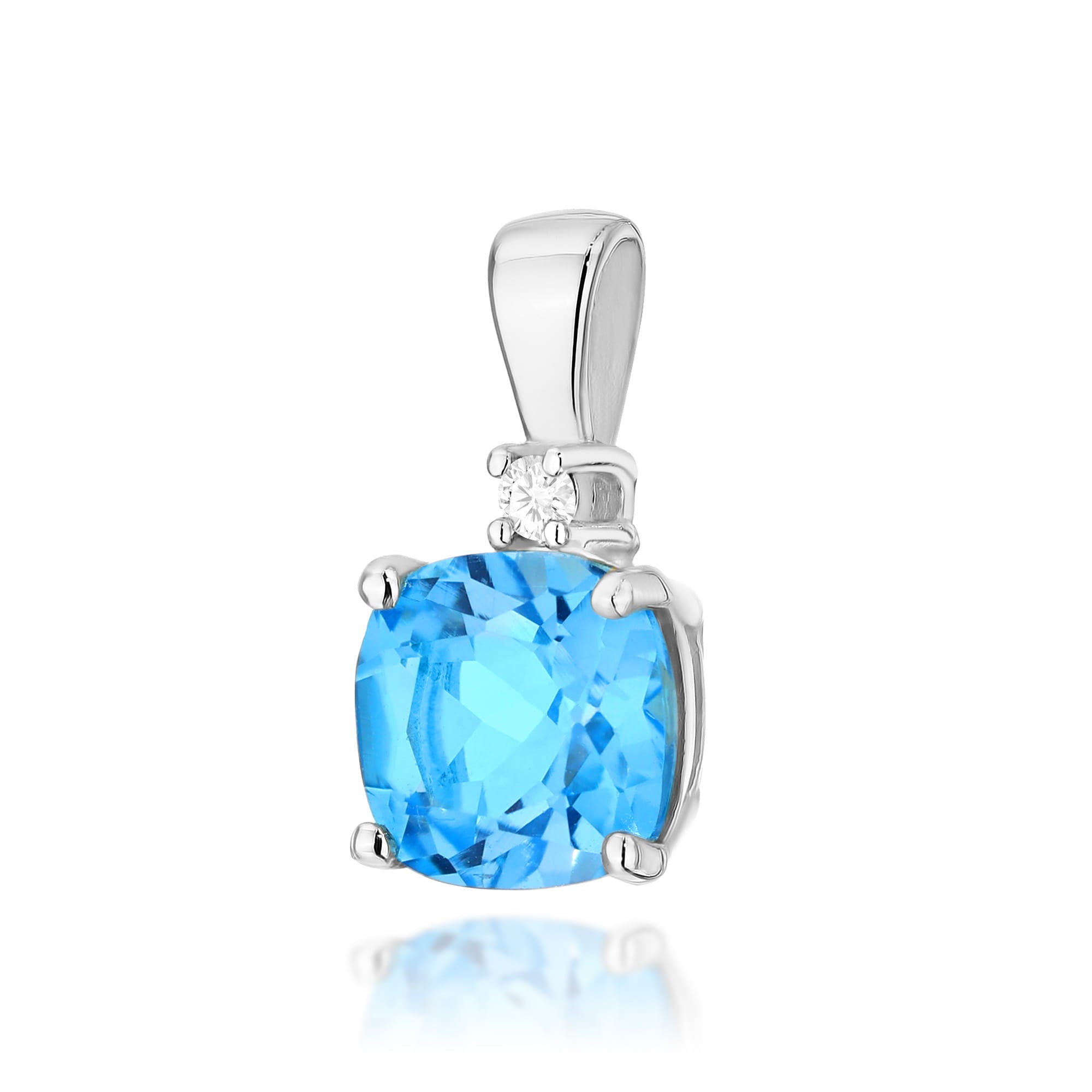 Gold Pendant With Topaz And Diamond