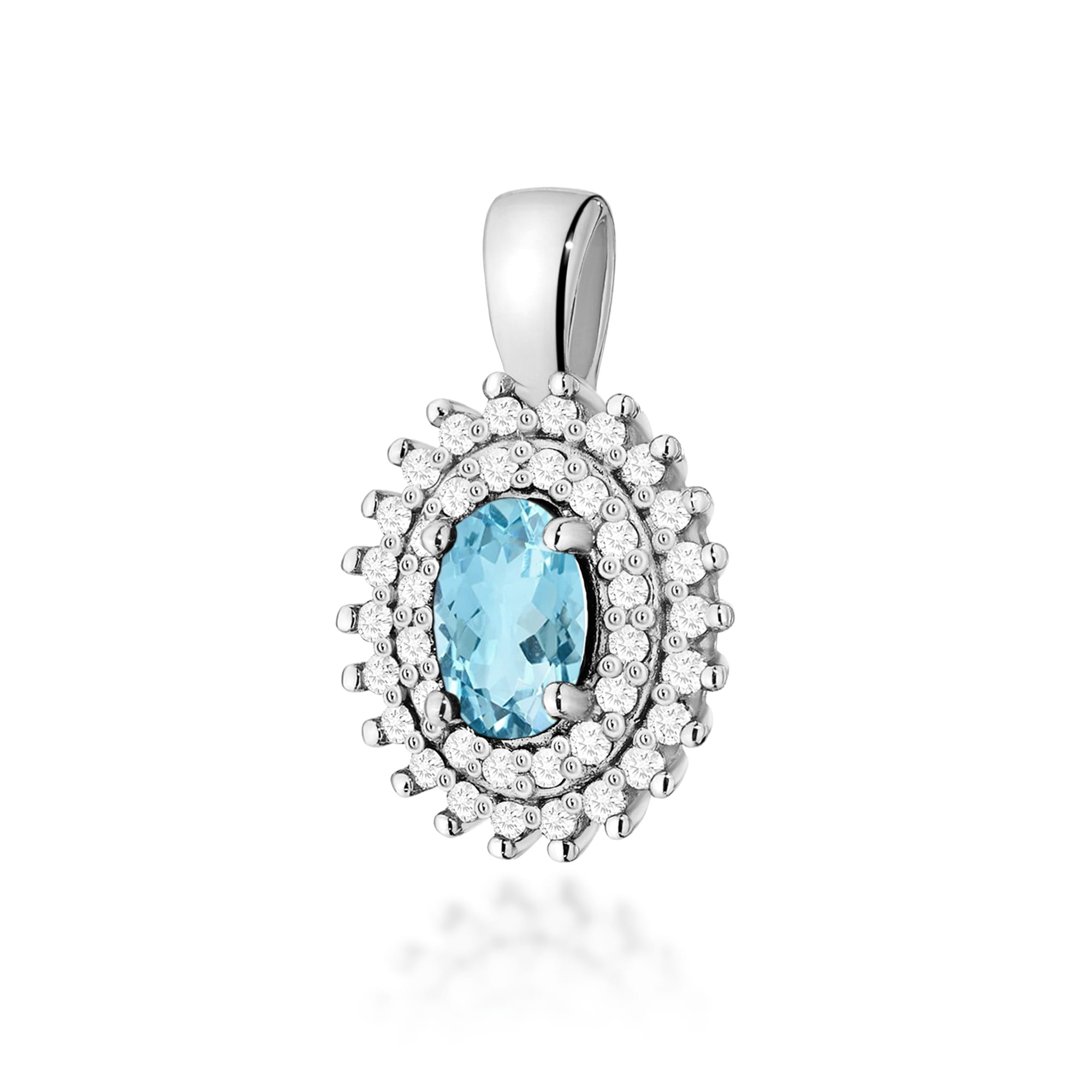 Gold Pendant With Topaz And Diamonds