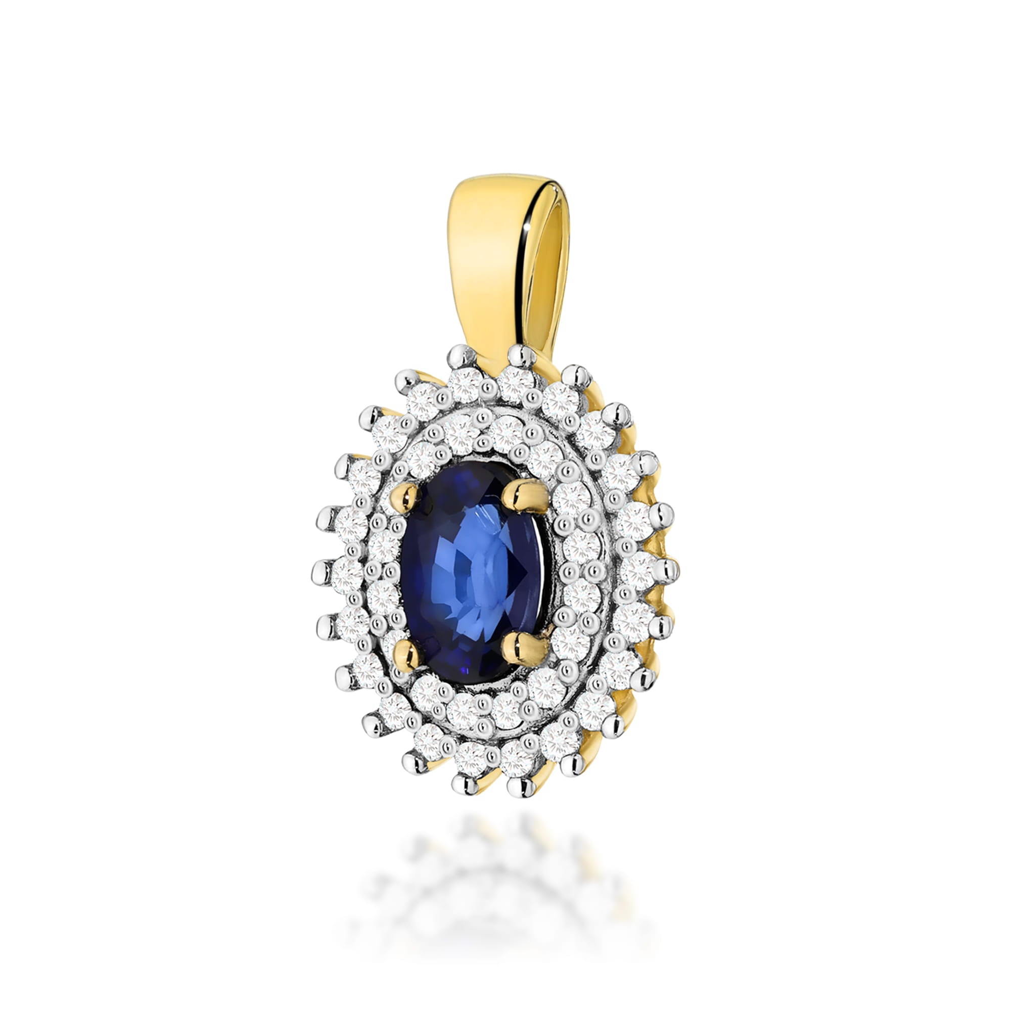 Gold Pendant With Sapphire And Diamonds
