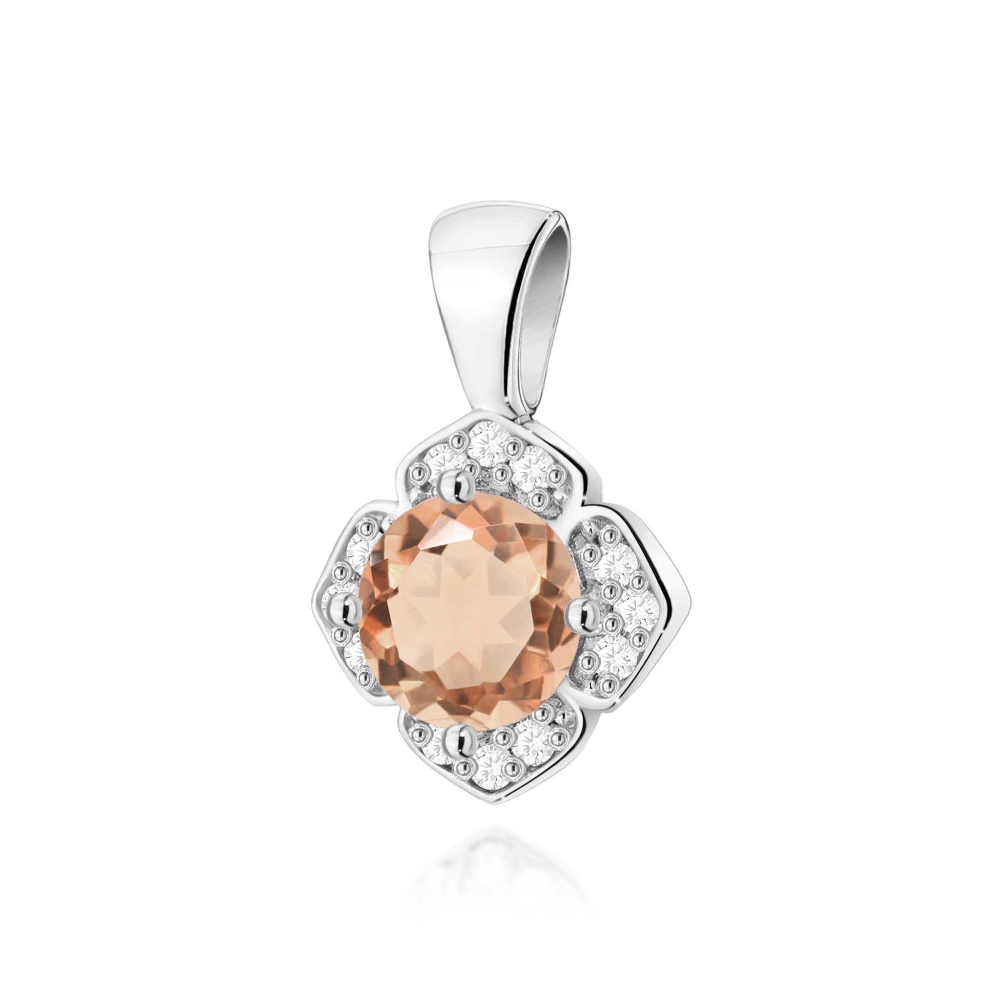 Gold Pendant With Morganite And Diamonds