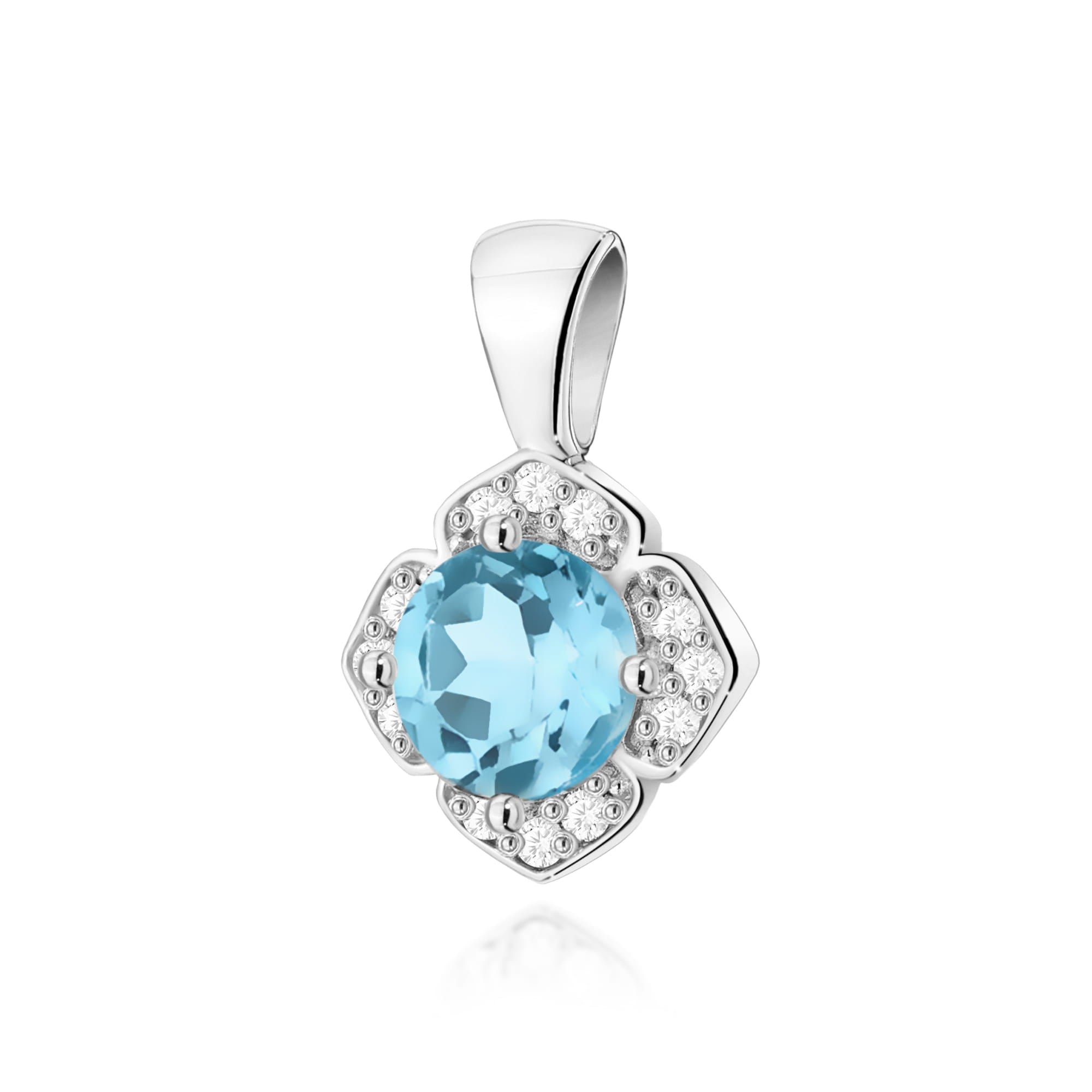 Gold Pendant With Topaz And Diamonds