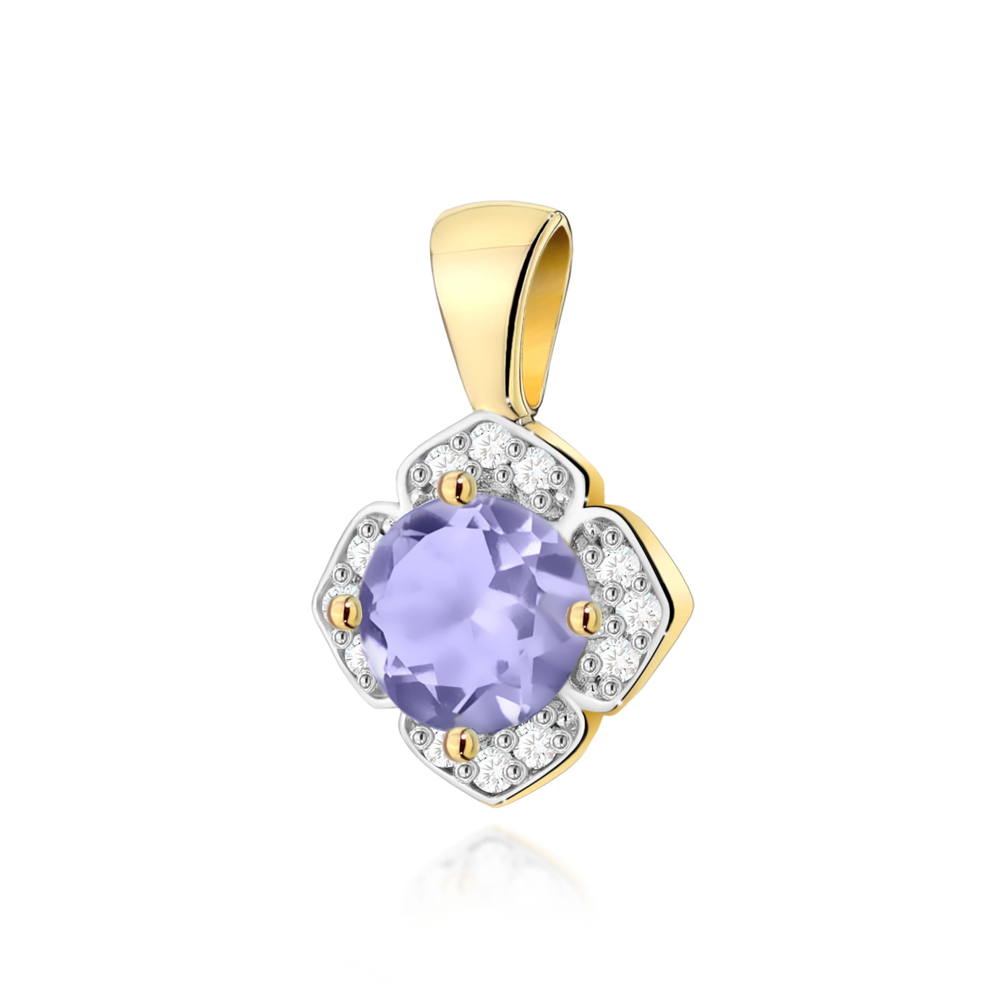 Gold Pendant With Tanzanite And Diamonds