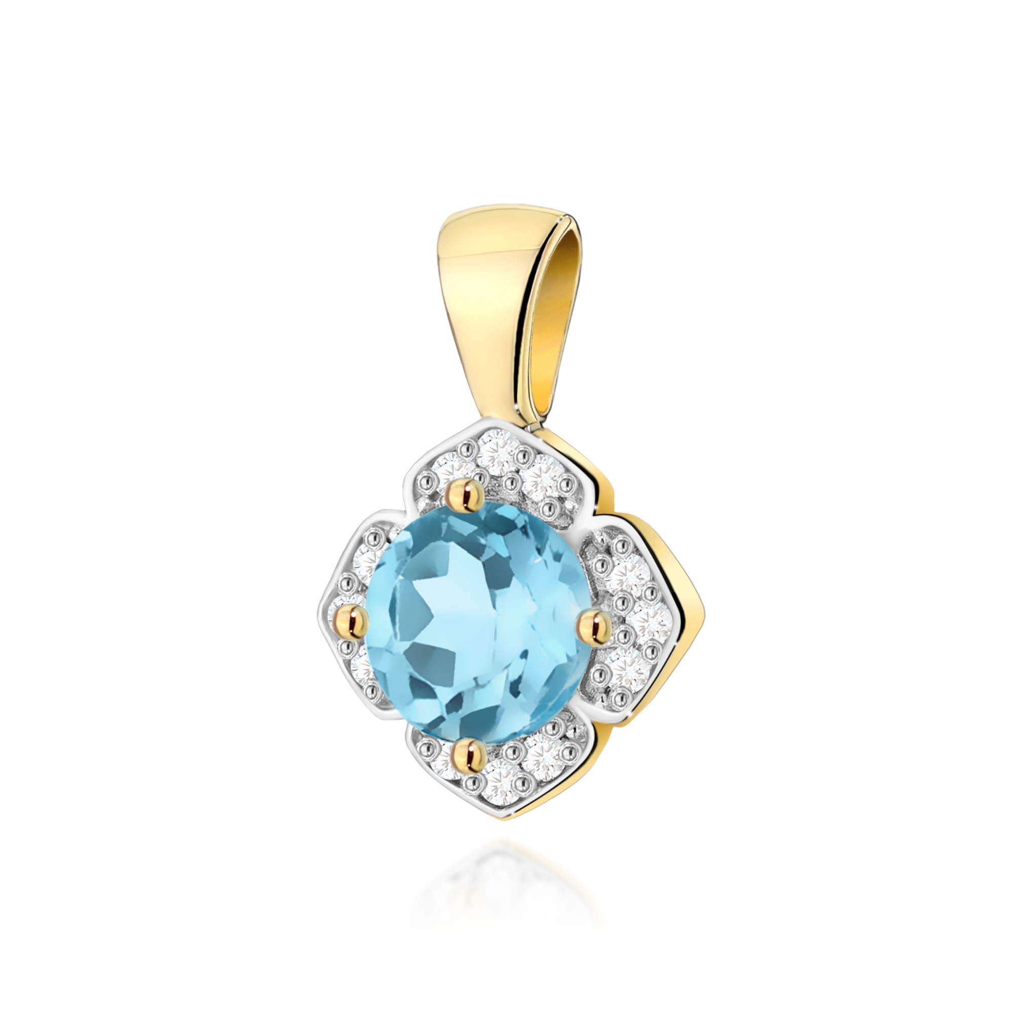 Gold Pendant With Topaz And Diamonds