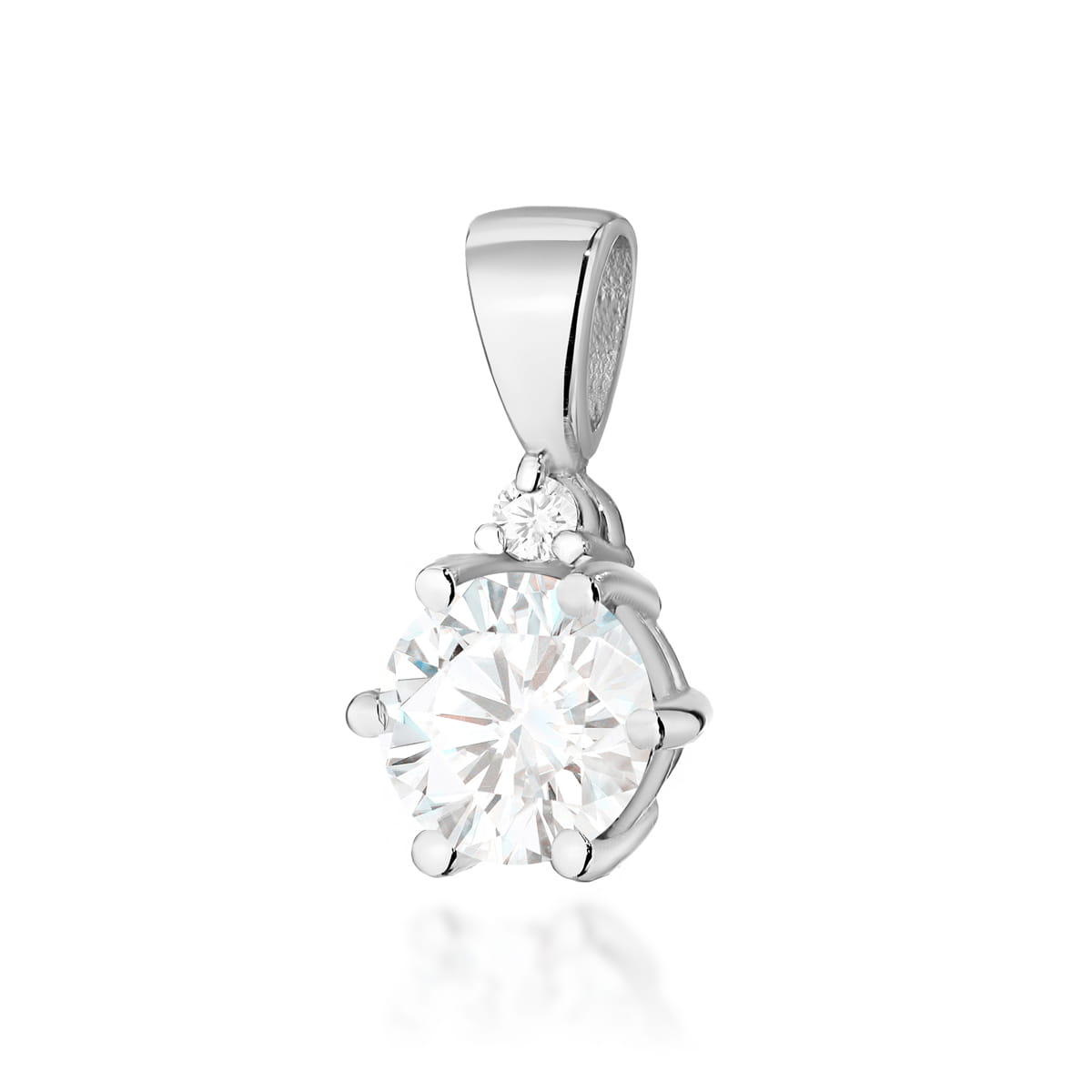 Gold Pendant With White Sapphire And Diamonds