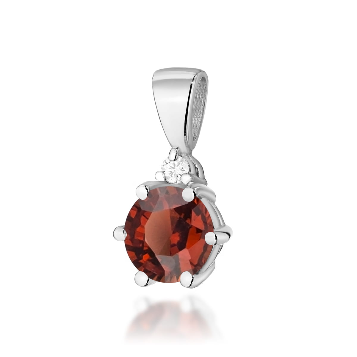 Gold Pendant With Garnet And Diamonds