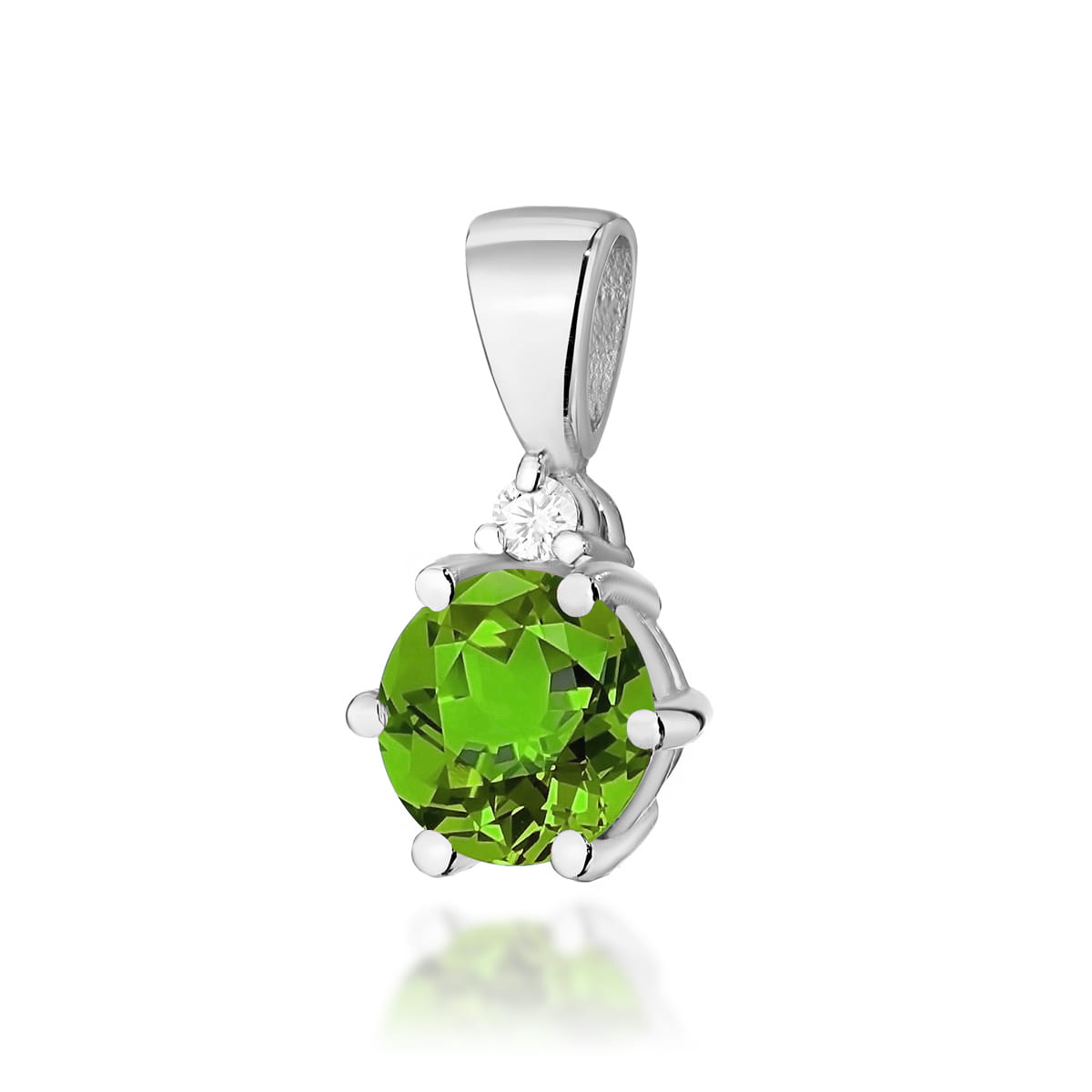 Gold Pendant With Peridot And Diamonds