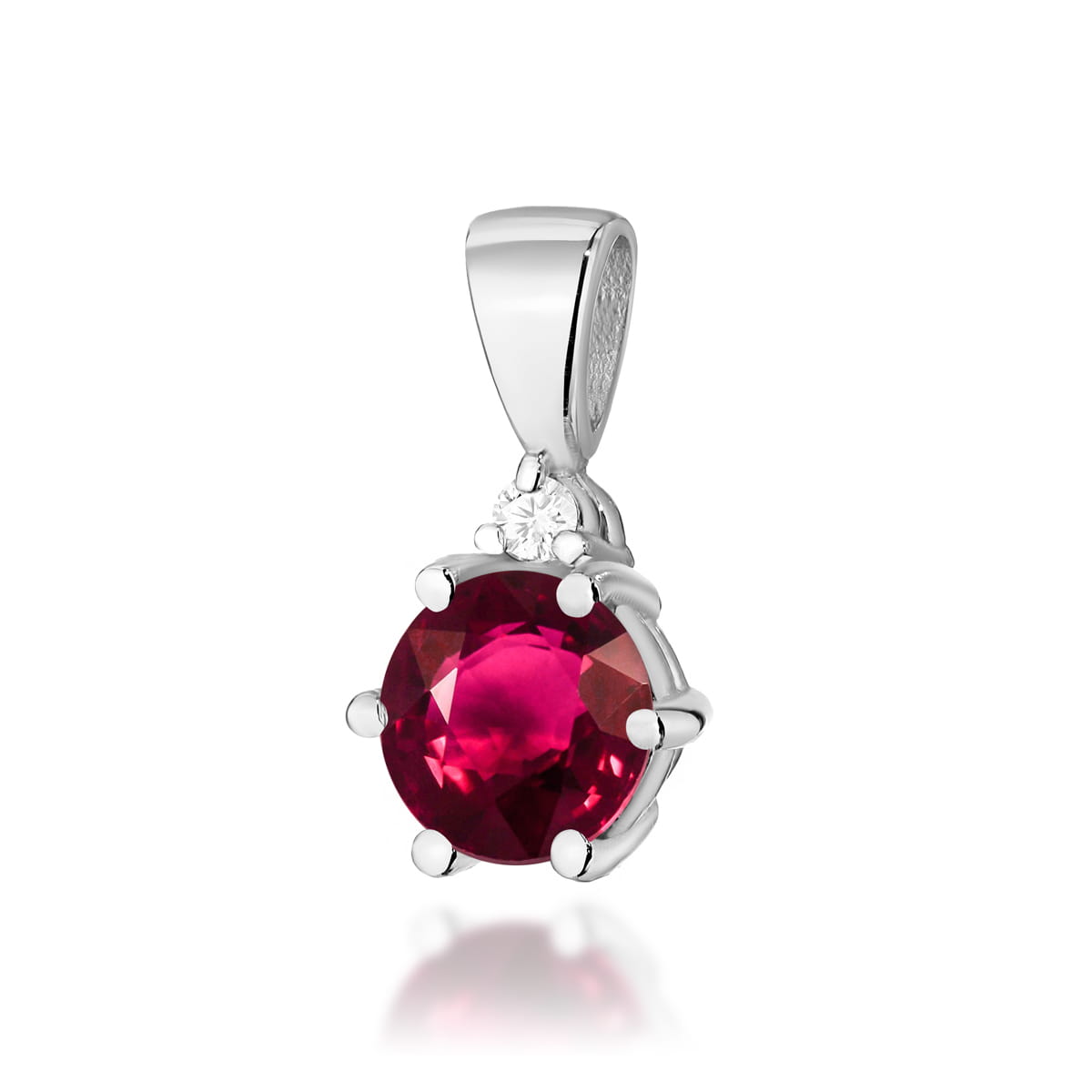 Gold Pendant With Ruby And Diamonds