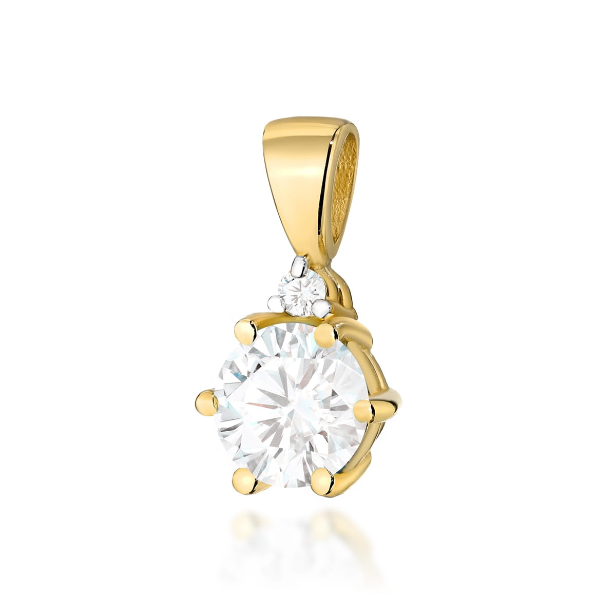Gold Pendant With White Sapphire And Diamonds