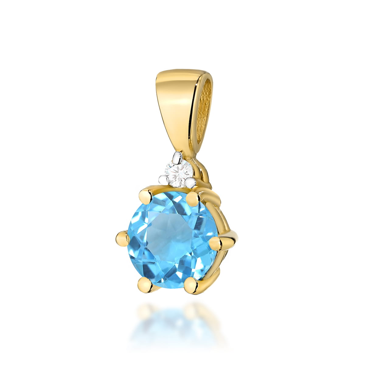 Gold Pendant With Topaz And Diamonds