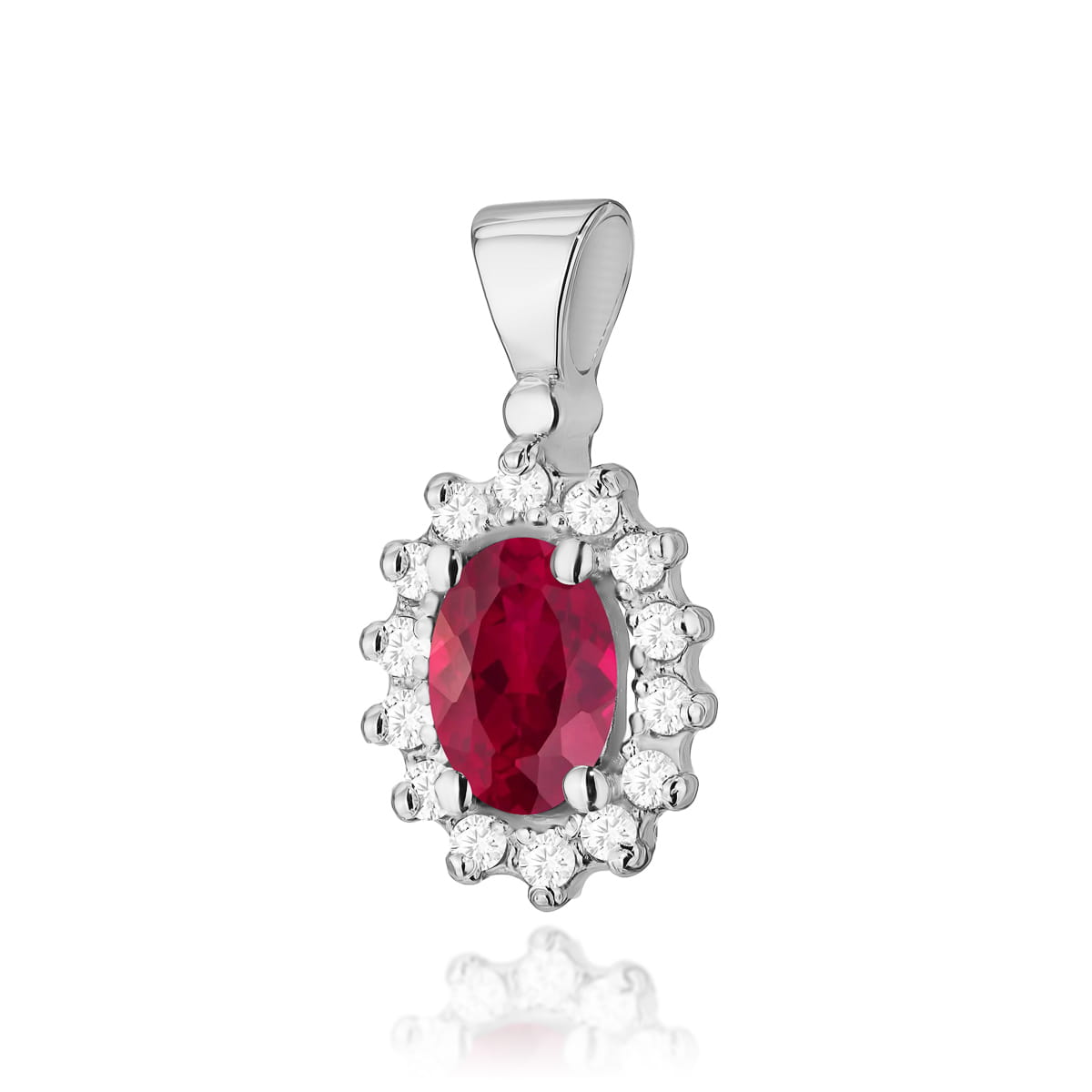 Gold Pendant With Ruby And Diamonds